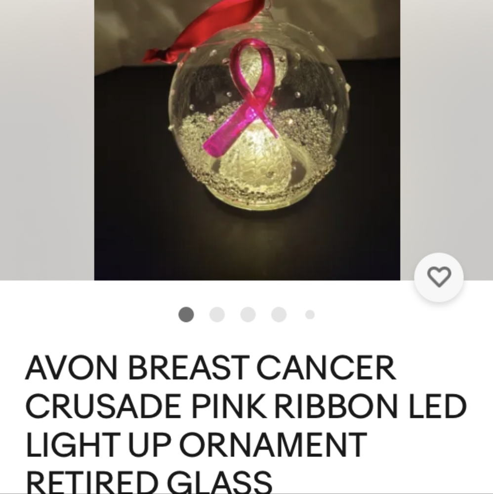 Avon brest Cancer light up ornament